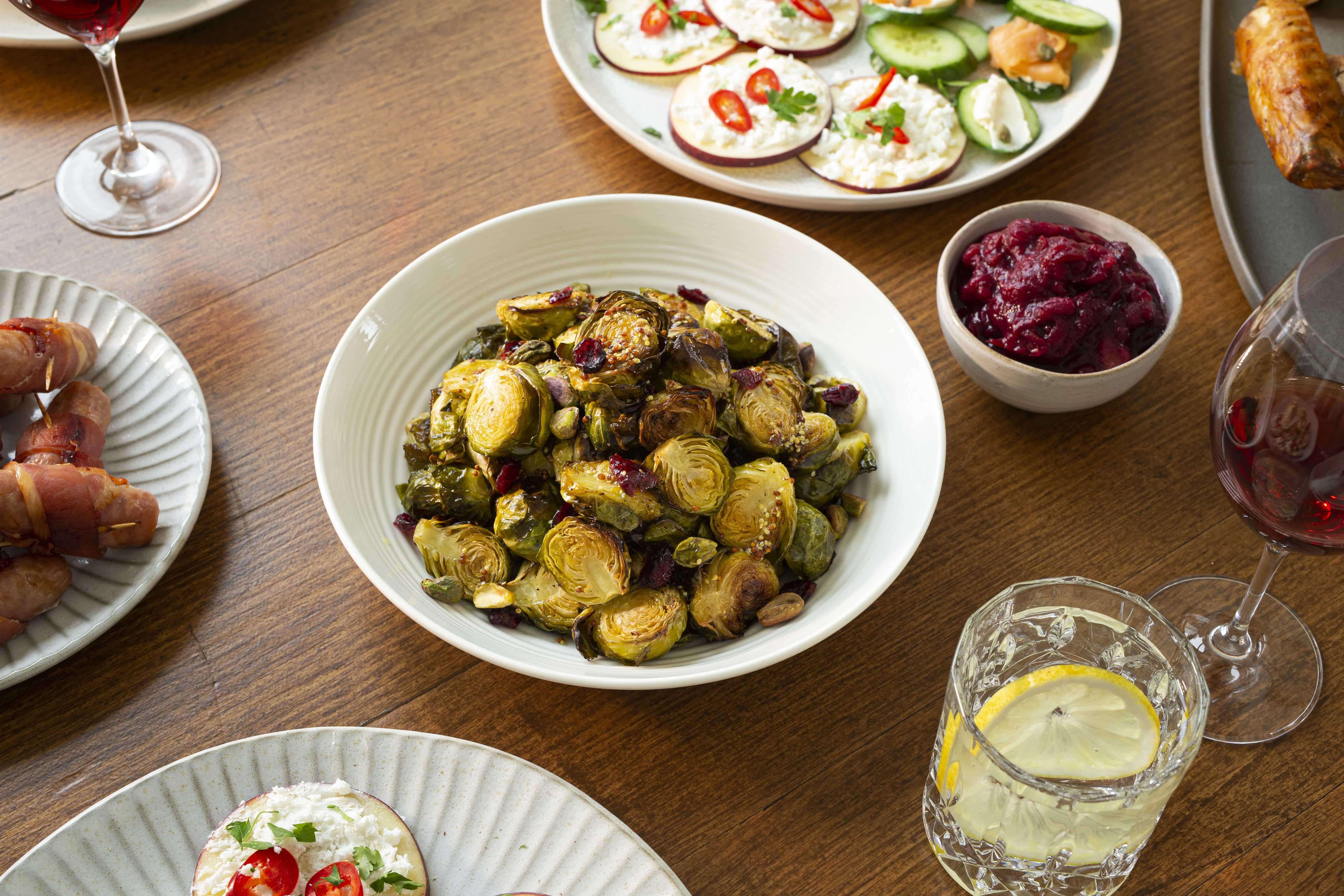 Roasted Brussels Sprouts with Cranberries